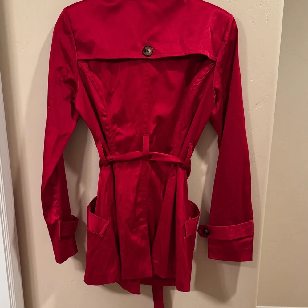 BCX Vibrant Red Trench Coat for Women - Picture 8 of 8